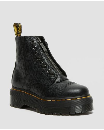 Dr. Martens Sincalir Milled Nappa Leather Platform Boots - Black