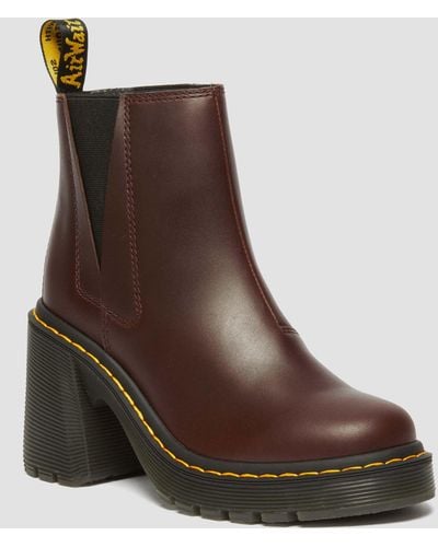 Dr. Martens Spence Leather Flared Heel Chelsea Boots - Brown