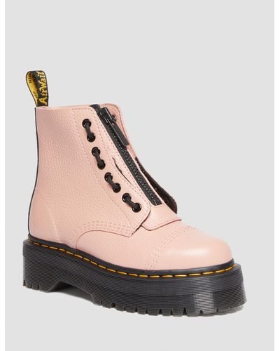Dr. Martens Sinclair Milled Nappa Leather Platform Boots - Natural