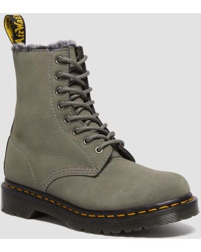 Dr. Martens 1460 Serena Faux Fur Lined Nubuck Lace Up Boots - Brown