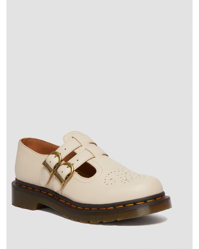 Dr. Martens 8065 Virginia Leren Mary Jane Schoenen - Naturel