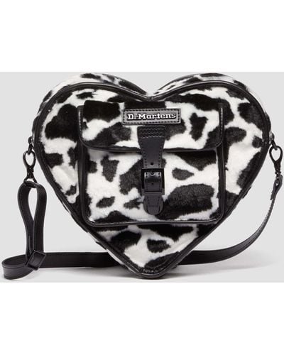 Dr. Martens Leather Heart Shaped Faux Fur Cow Print Backpack - Multicolour