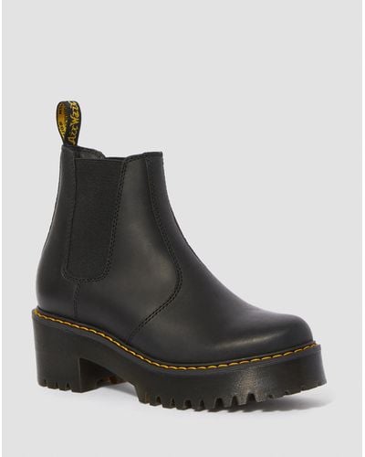 Dr. Martens Rometty Leather Chunky Sole Chelsea Boots - Black