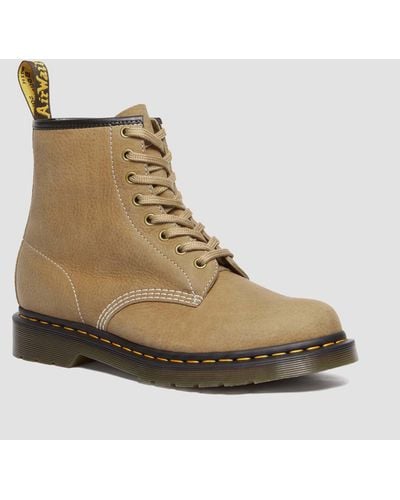 Dr. Martens 1460 Tumbled Nubuck Leather Lace Up Boots - Natural