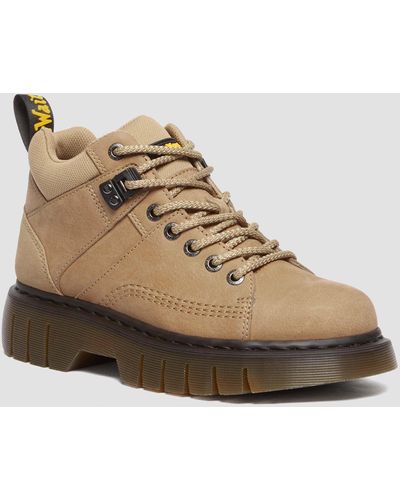 Dr. Martens Woodard Tumbled Nubuck Leather Low Casual Boots - Natural