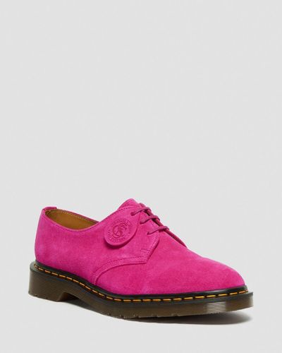 Dr. Martens 1461 Made In England Buck Suede Oxford Shoes - Pink