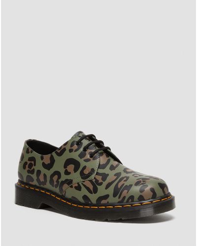 Dr. Martens Suave cuero zapatos 1461 con estampado de leopardo - Multicolor