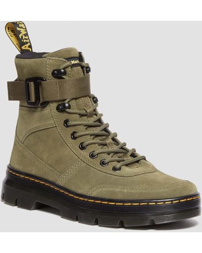 Dr. Martens Combs Tech Canvas & Suede Utility Boots - Green