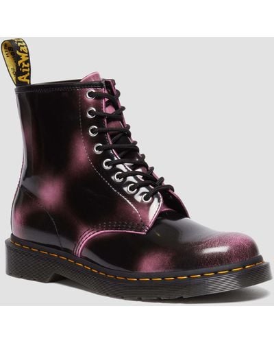Dr. Martens 1460 Distressed Arcadia Rub Off Leather Lace Up Boots - Black