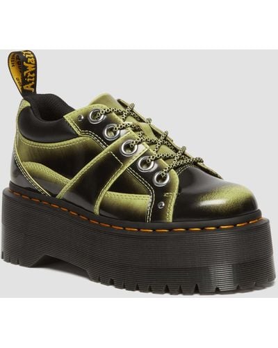 Dr. Martens Cuero zapatos con plataforma max de piel buttero con 5 ojales - Verde