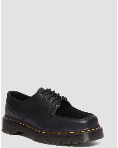 Dr. Martens 5-eye Bex Square Toe Hair-on & Leather Shoes - Black