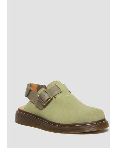 Dr. Martens Jorge Ii Suede & Leather Slingback Mules - Green