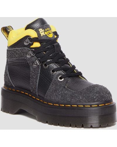 Dr. Martens Zuma Milled Nappa Leather & Suede Hiker Style Boots - Black