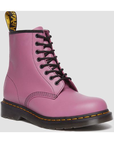 Dr. Martens 1460 Smooth Leather Lace Up Boots - Purple