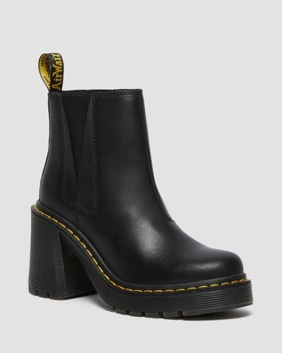 Dr. Martens Spence Leather Flared Heel Chelsea Boots - Black