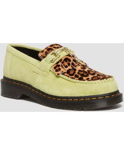 Dr. Martens Adrian Suede & Leopard Hair On Snaffle Loafers - Yellow