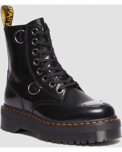 Dr. Martens Jadon Buttero Leather Platform Boots - Black