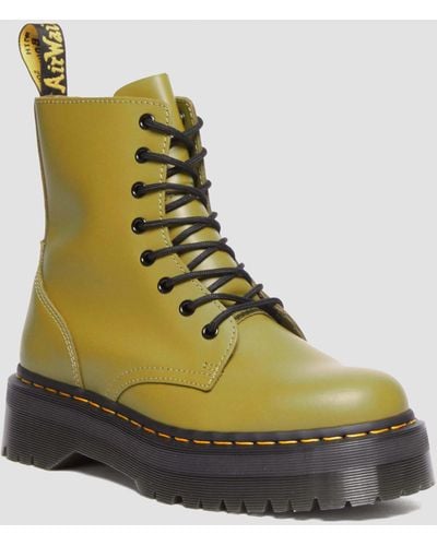 Dr. Martens Jadon Boot Smooth Leather Platforms - Green