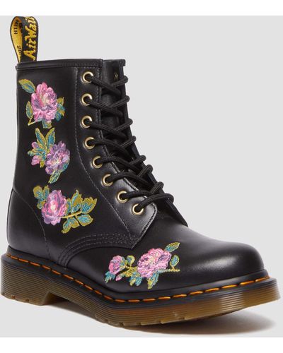 Dr. Martens 1460 Vonda Ii Embroidered Floral Boots - Black