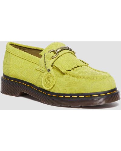 Dr. Martens Adrian snaffle repello emboss suede kiltie loafers - Giallo