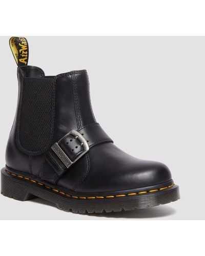 Dr. Martens 2976 Buckle Pull Up Leather Chelsea Boots - Black