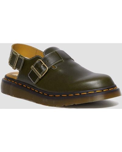 Dr. Martens Jorge Made In England Classic Leather Slingback Mules - Green