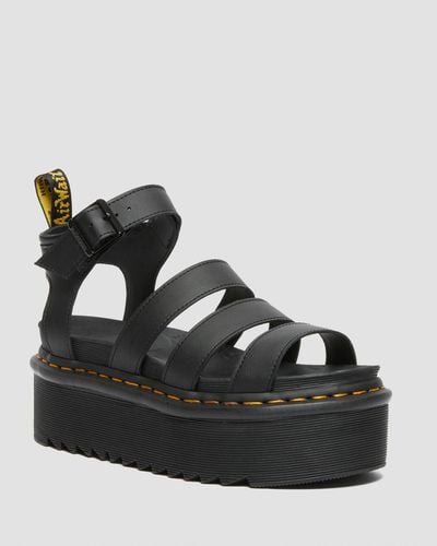 Dr. Martens Cuero sandalias con plataforma blaire en piel hydro - Negro