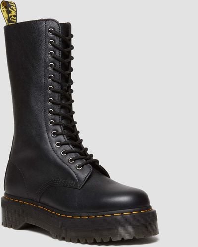Dr. Martens 1b99 Pisa Leather Mid Calf Lace Up Boots - Black