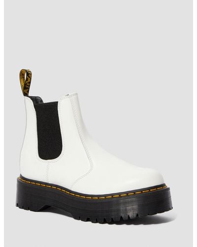 Dr. Martens 2976 Smooth Leather Platform Chelsea Boots - White