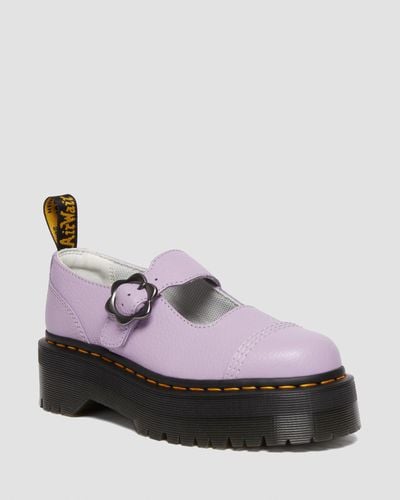 Dr. Martens Nappa cuero zapatos con plataforma addina flower de piel en lila - Morado