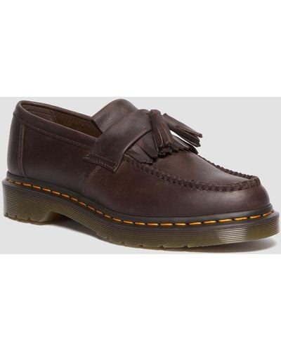 Dr. Martens Adrian Crazy Horse Leather Tassel Loafers - Brown