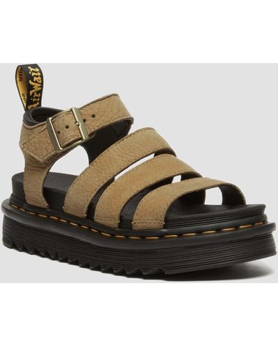 Dr. Martens Blaire Tumbled Nubuck Leather Sandals - Brown