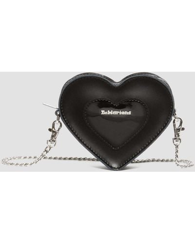 Dr. Martens Mini Heart Shaped Kiev & Patent Leather Bag - Black
