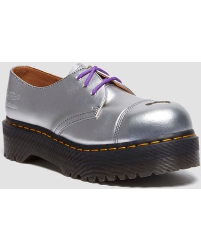 Dr. Martens Zapatos con plataforma 1461 quad mademe de piel alumix - Gris