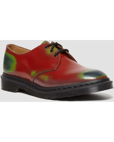 Dr. Martens 1461 Supreme Rub Off Leather Oxford Shoes - Red