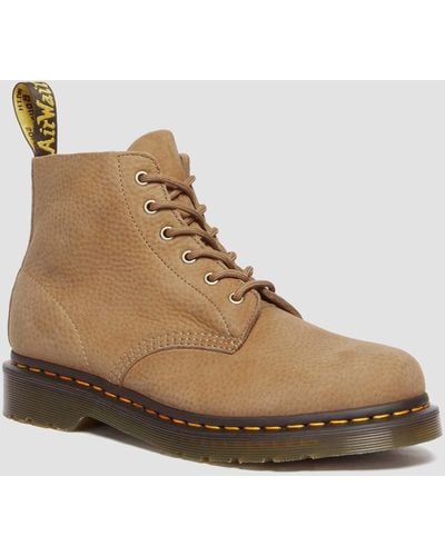 Dr. Martens 101 Tumbled Nubuck Leather Ankle Boots - Natural