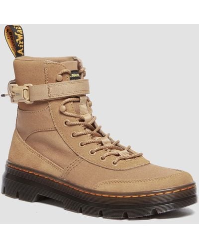 Dr. Martens Combs Tech Canvas & Suede Utility Boots - Natural