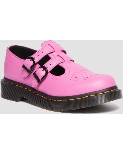 Dr. Martens Soft Leather 8065 Virginia Mary Jane Shoes - Pink
