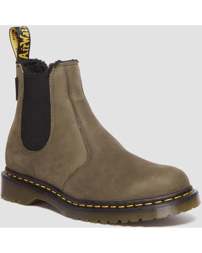 Dr. Martens 2976 Fleece Lined Leather Chelsea Boots - Brown