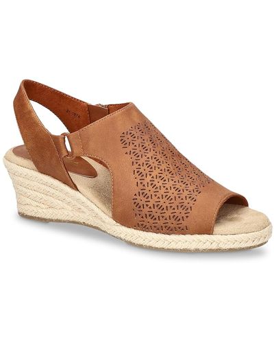 Easy Street Serena Espadrille Wedge Sandal - Brown