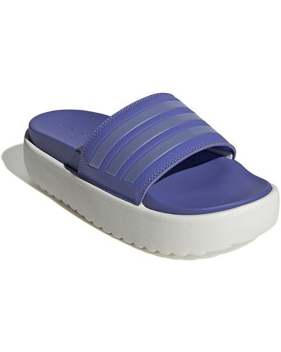 adidas Adilette Platform Slide Sandal - Blue