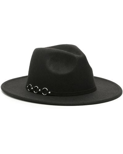 Crown Vintage Felt Panama Hat - Black