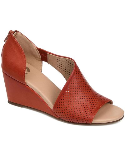 Journee Collection Aretha Wedge Sandal - Brown