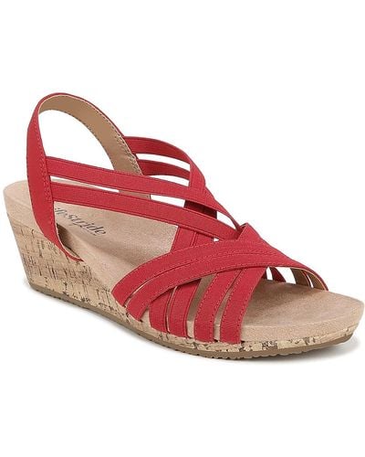 LifeStride Mallory Wedge Sandal - Red