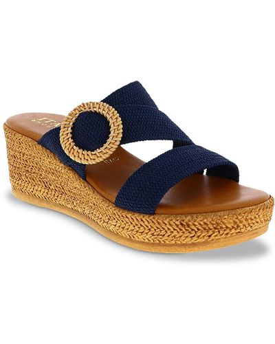 italian shoemakers Navy Grania Sandal