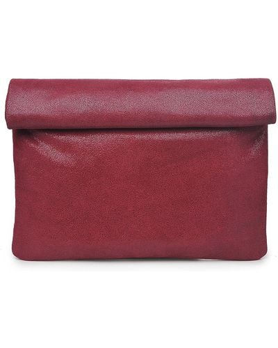 Moda Luxe Pink Faux Leather Suede Clutch Crossbody Bag