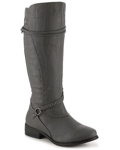 Journee Collection Harley Riding Boot - Gray