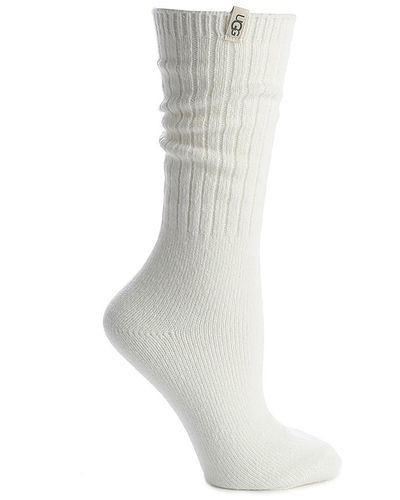UGG Rib Knit Crew Socks - White