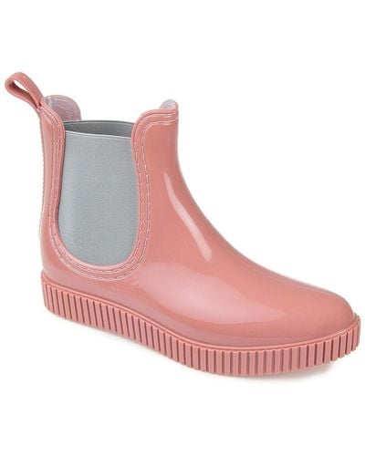 Journee Collection Drip Rain Boot - Pink
