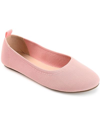 Journee Collection Jersie Foldable Ballet Flat - Pink